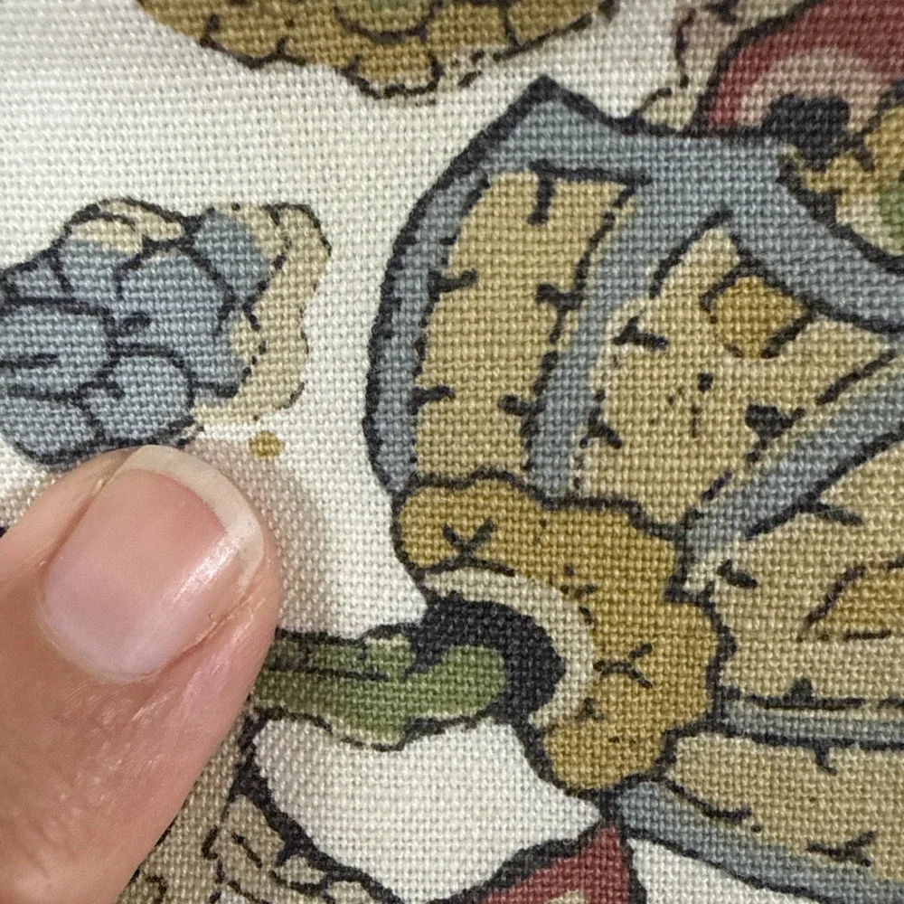 Pottery Barn Sham Palampore Floral Euro 22x22 Jacobean Style Jute Piping Flaws